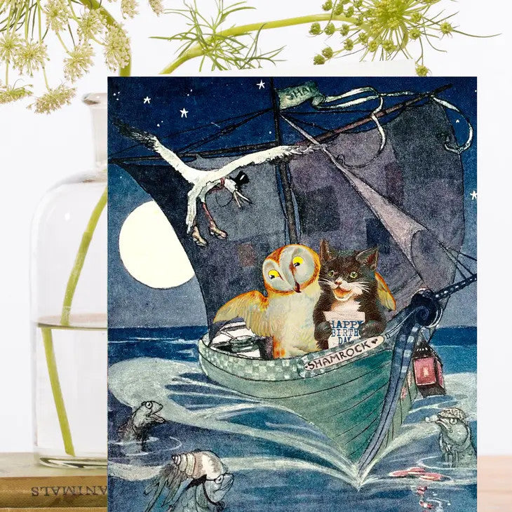 The Owl & The Pussycat Birthday Crad by Madame Treacle