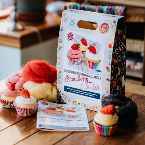 Strawberry Cupcakes Needle Felting Craft Kit