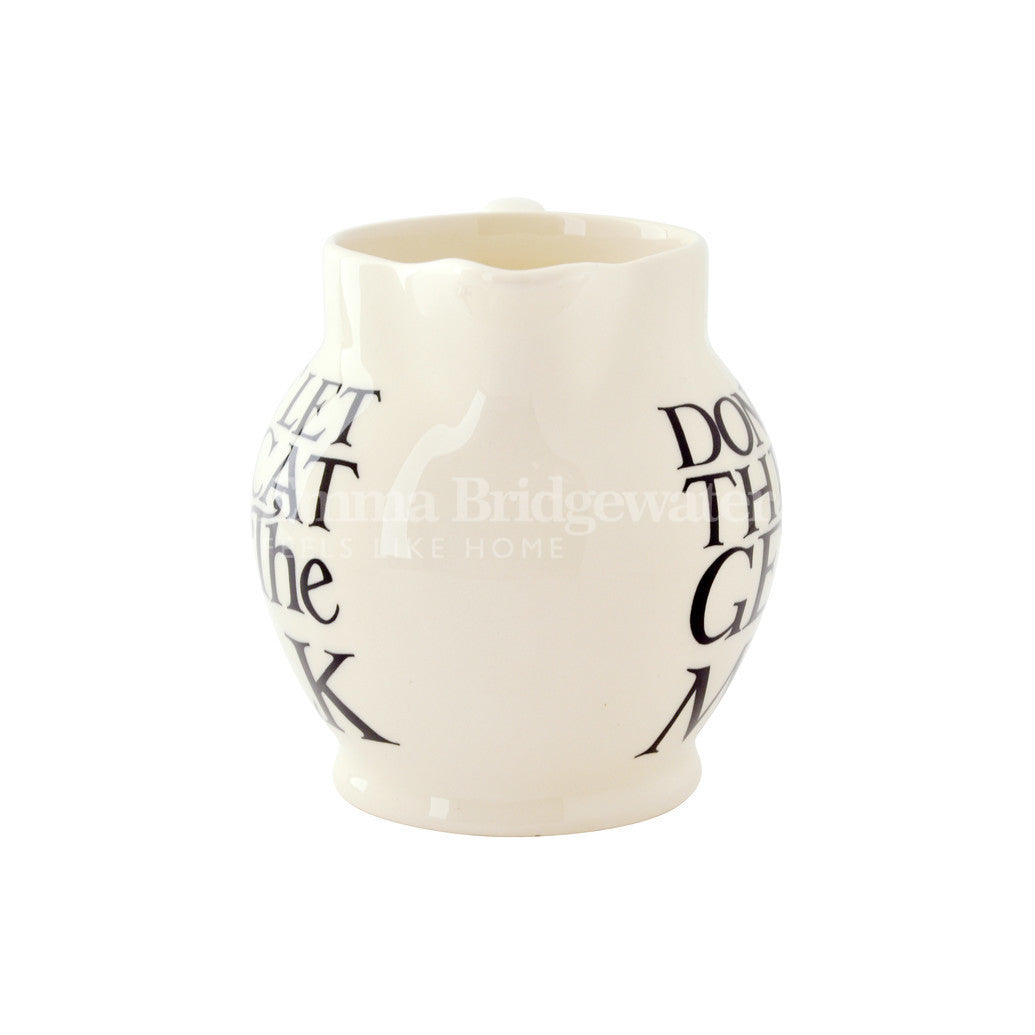 Emma Bridgewater handmade pottery Black Toast 1/2 Pint Jug.