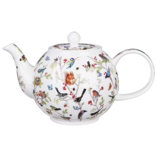 Fine bone china Dunoon Secret Wood small teapot. Handmade in England