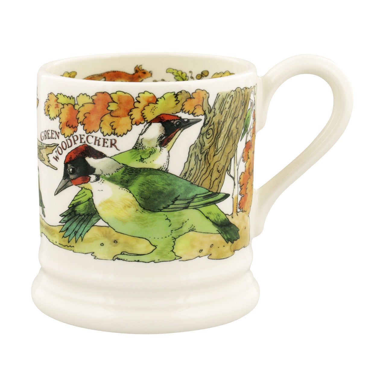 Emma Bridgewater Green Woodpecker and Red Squirrel Half Pint mug