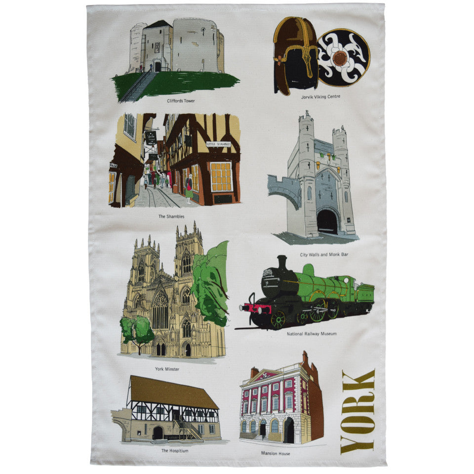 York Landmarks Tea Towel