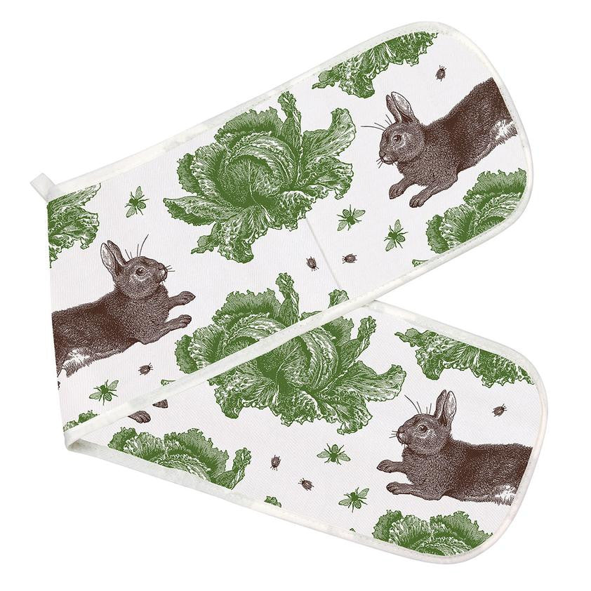 Thornback & Peel 100% cotton Rabbit & Cabbage Double Oven Glove