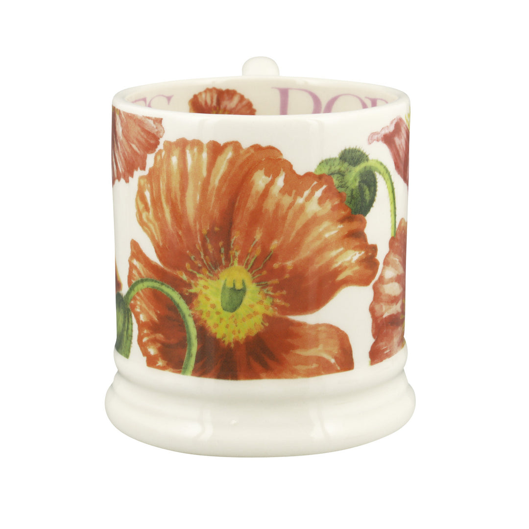 Emma Bridgewater Red Poppy hand made 1/2 pint mug