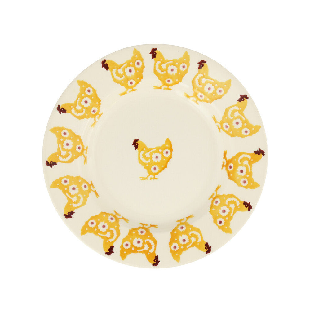 Emma Bridgewater Yellow Hen 8 1/2 inch plate. Handmade in England.
