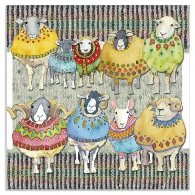 Woolly Sheep Big Family Greetings Card by Emma Ball