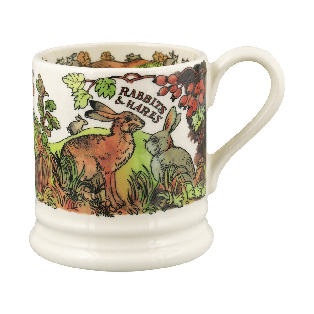 Emma Bridgewater In The Woods Rabbits & Hares Half Pint Mug. 