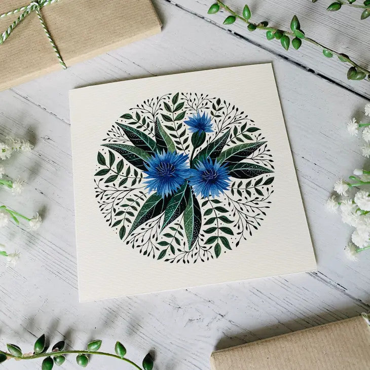 Cornflower Greeting Card by Becky Amelia