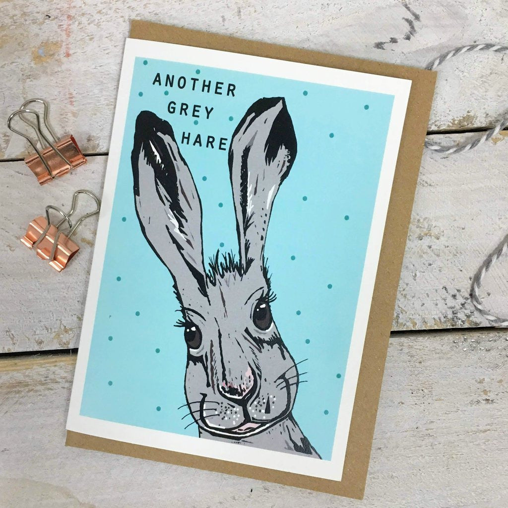 Another Grey Hare Card from Lucky Lobster Art
