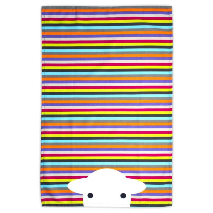 Herdy Peep Stripe cotton tea towel, made in Europe.