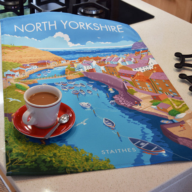 North Yorkshire - Staithes Tea Towel by Town Towels.