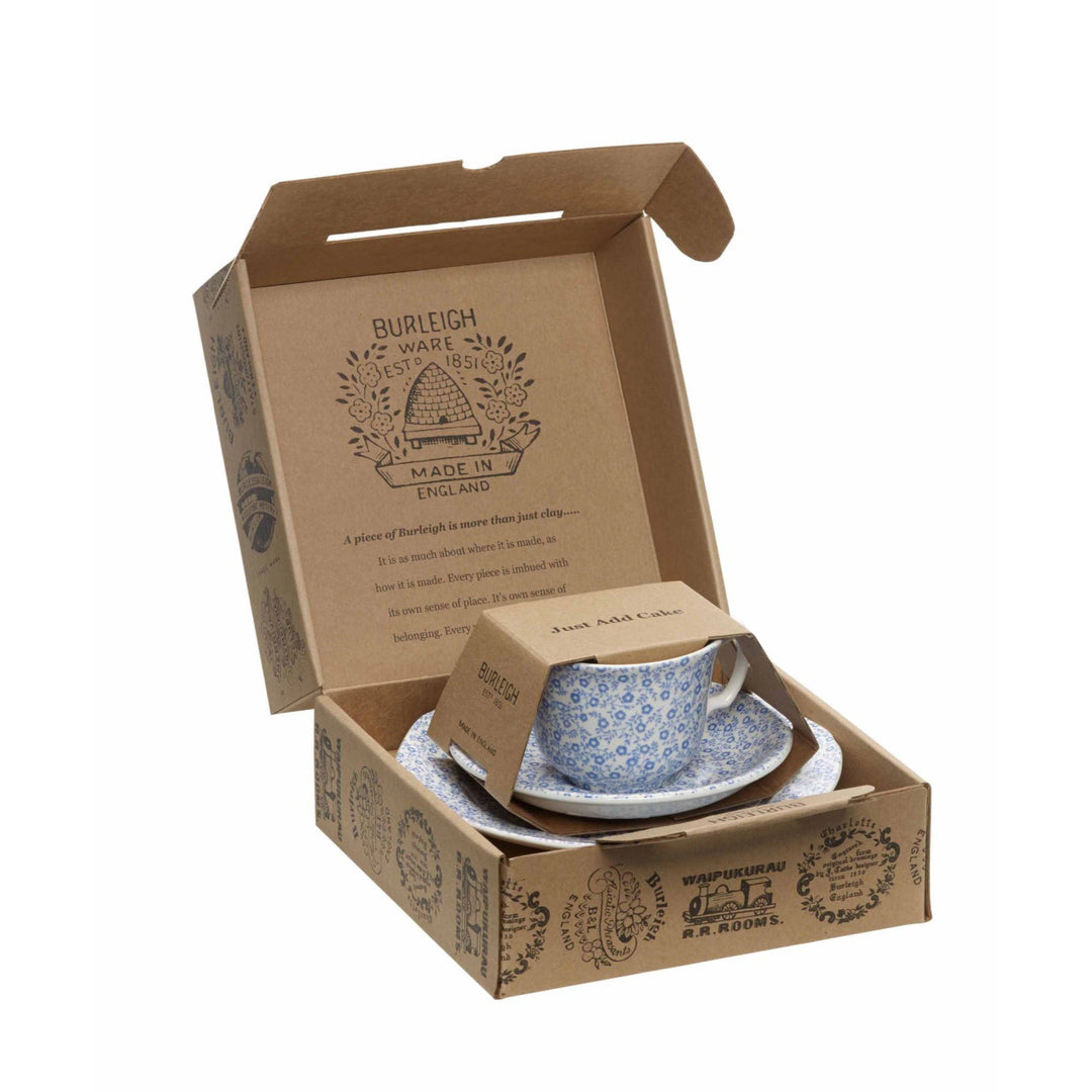 Blue Felicity Teacup and Saucer 3 PC Boxed Set