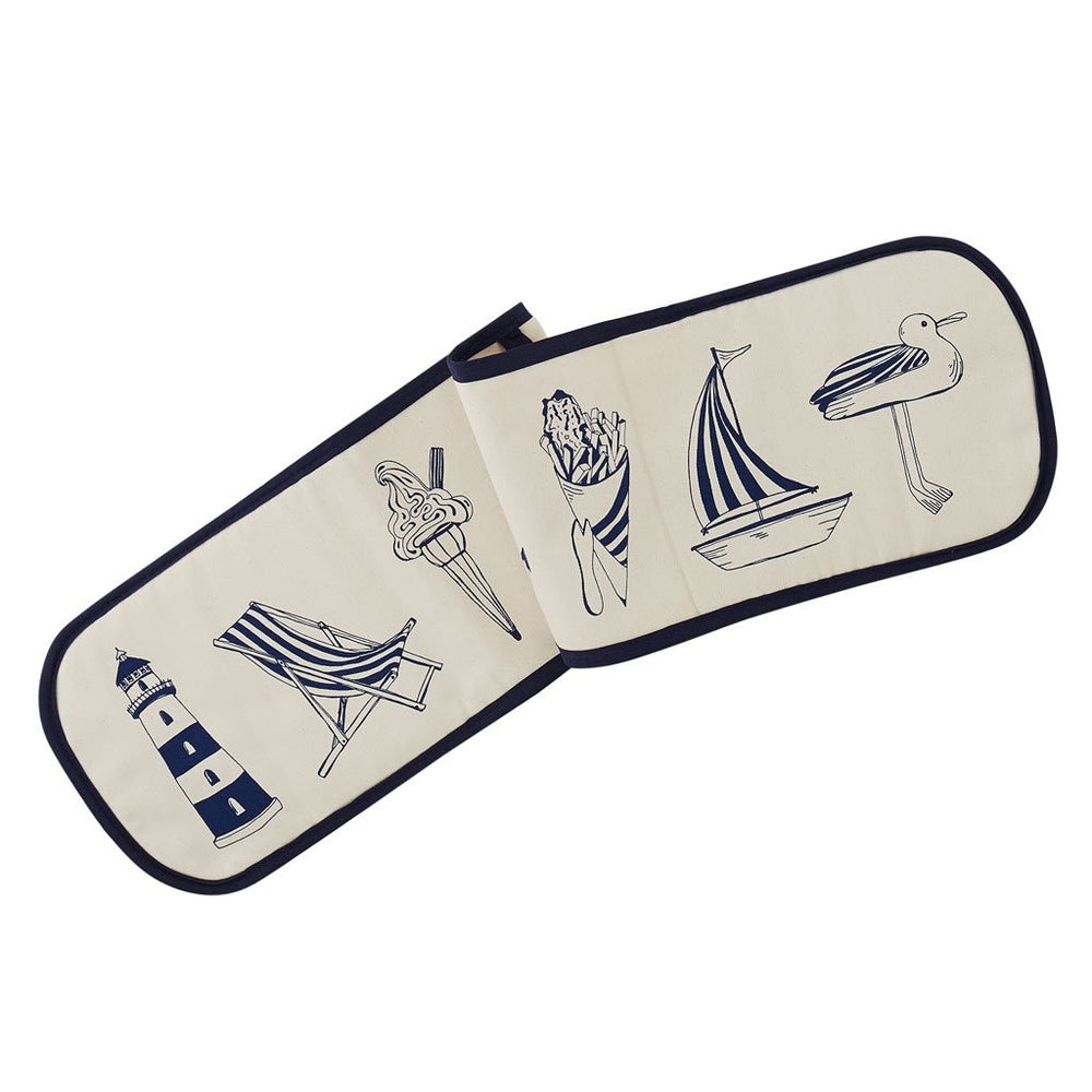 Nautical Beachscape Double Oven Glove from Victoria Eggs.