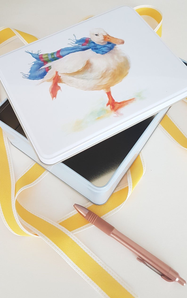 Jo Stockdale Best Friends Duck Deep Rectangular Tin.