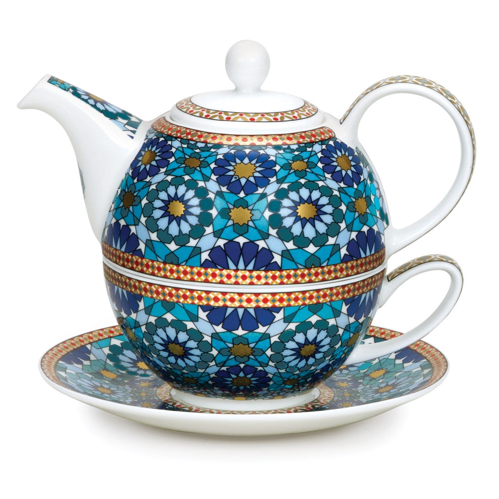Dunoon Ishtar Tea for One Teapot, Cup and Saucer.