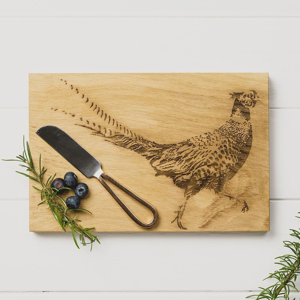 Pheasant Oak Cheese Board and Knife Set