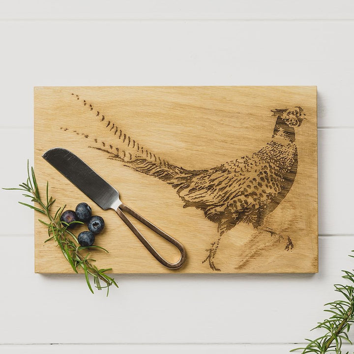 Pheasant Oak Cheese Board and Knife Set
