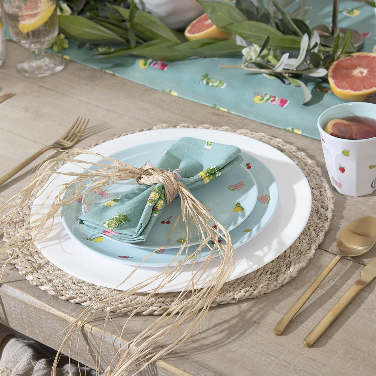 Cocktails Melamine Side Plate by Sophie Allport.