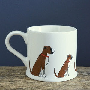 Pottery Boxer mug from Sweet William Designs.