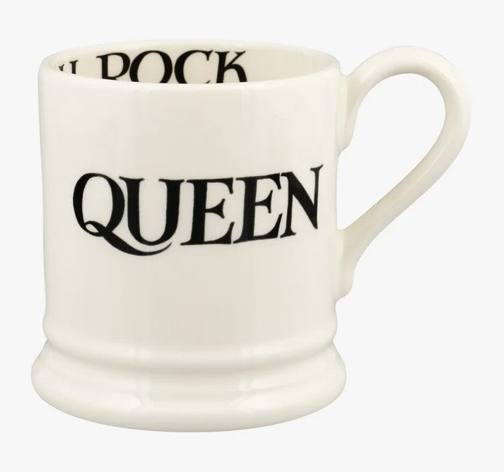 Black Toast King & Queen set of 2 half pint mugs from Emma Bridgewater.