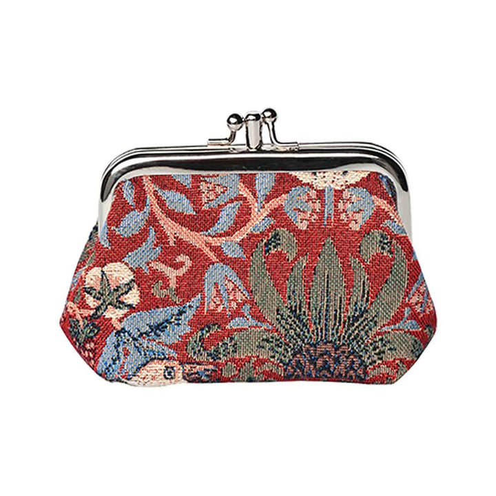 William Morris Strawberry Thief Red Frame Coin Purse Coin Purse by Signare.