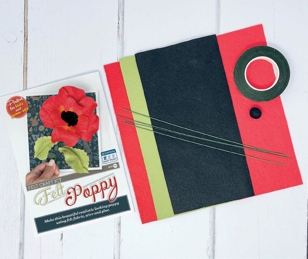 Felt Poppy Craft Kit from The Crafty Kit Co. Made in Scotland
