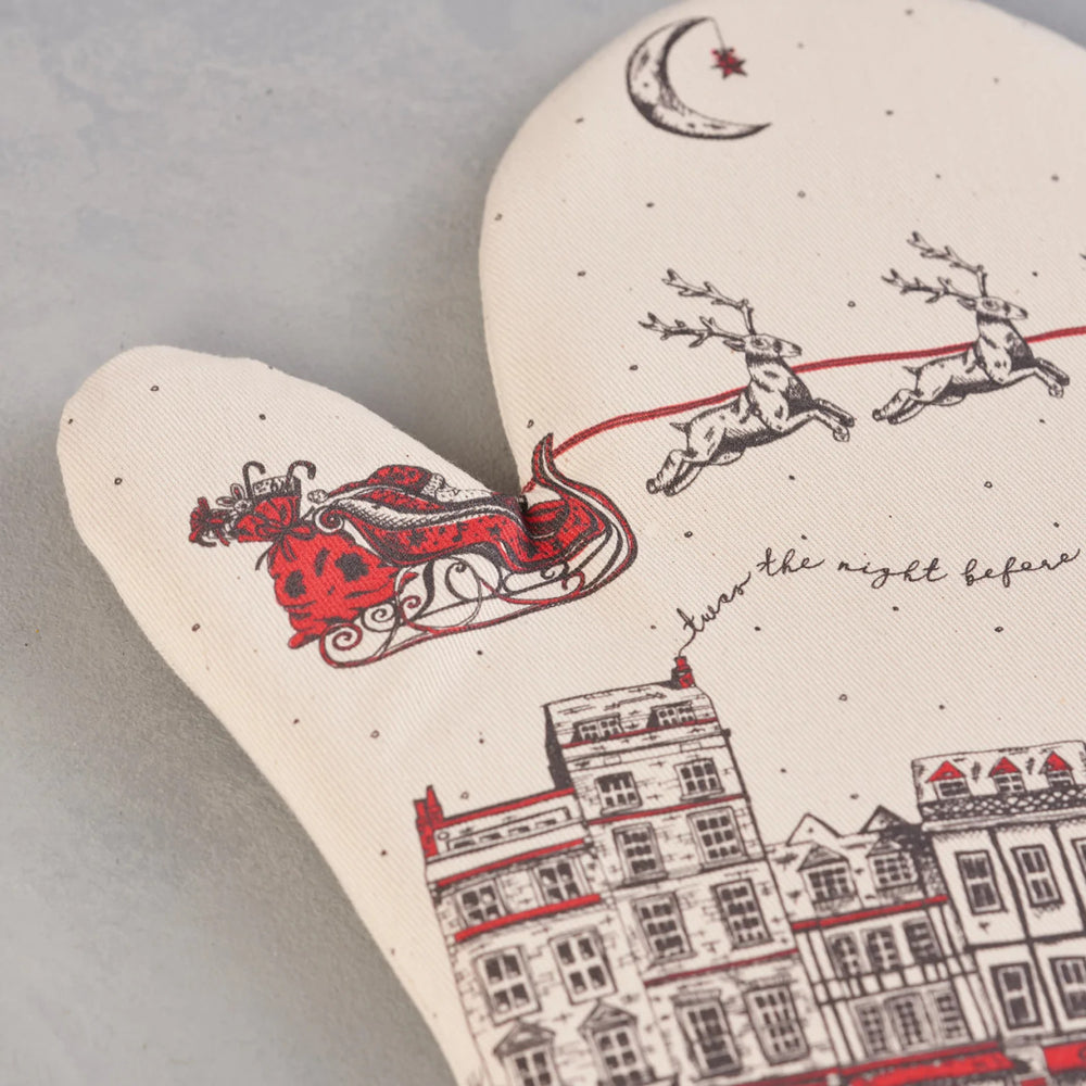 Santa's Sleigh Oven Mitt by Victoria Eggs