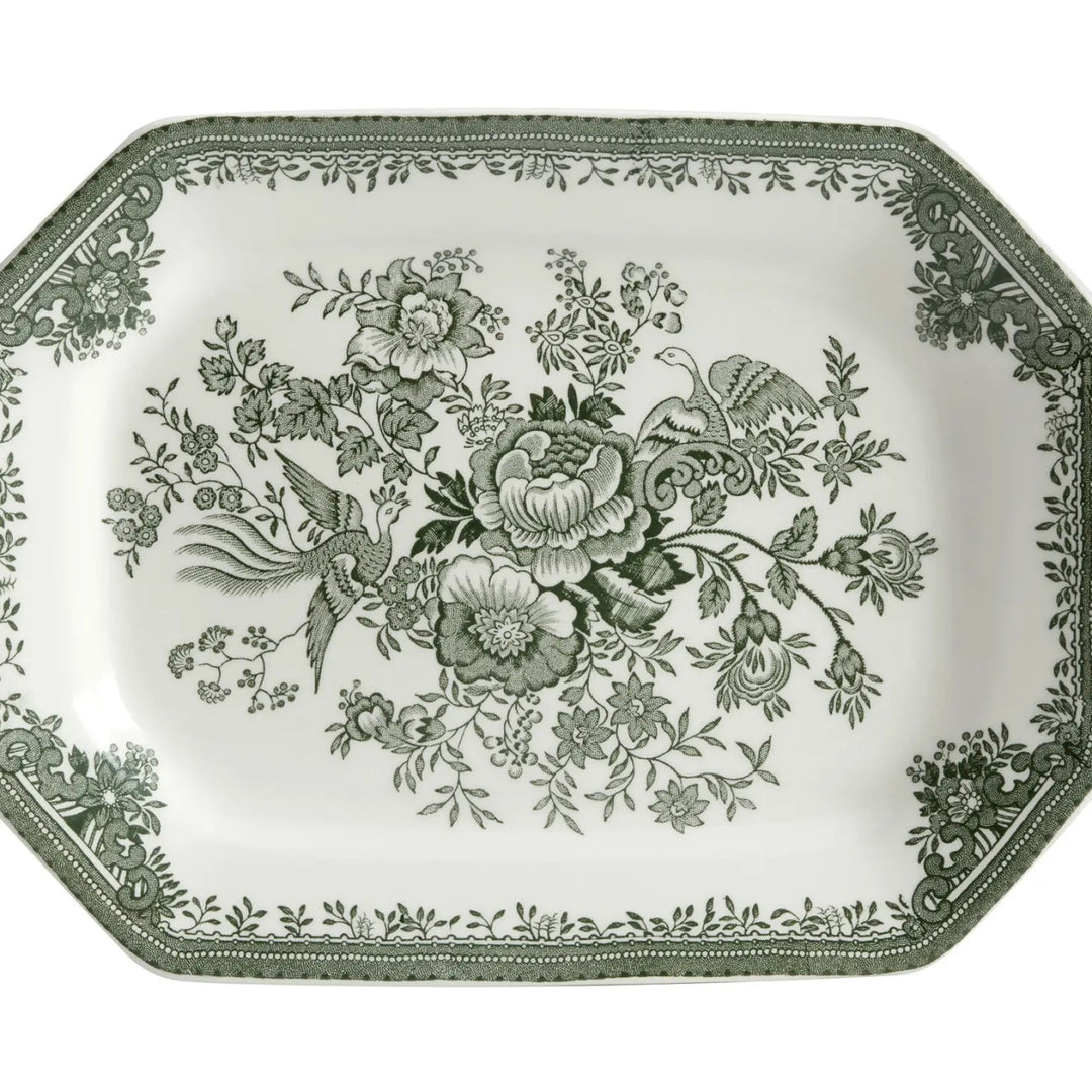 Burleigh Dark Green Asiatic Pheasants Rectangular Dish
