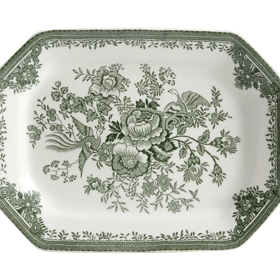 Burleigh Dark Green Asiatic Pheasants Rectangular Dish