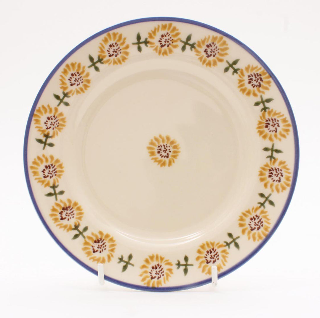 Brixton Pottery Sunflowers handmade pottery 7 inch side plate