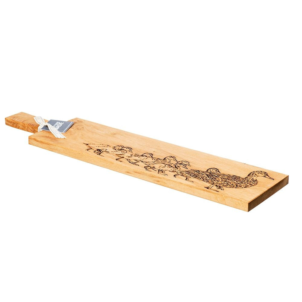 Duck & Ducklings Long Oak Serving Paddle by Selbrae.