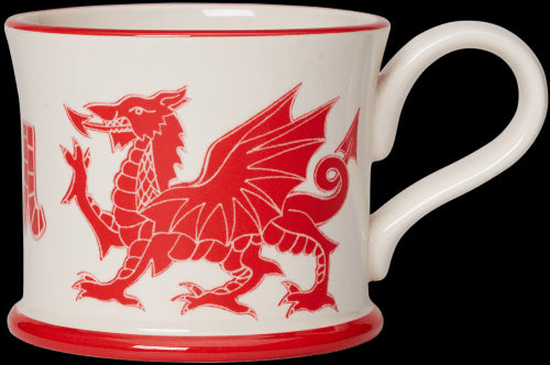 Welsh Dragon Red Mug by Moorland Potteries.
