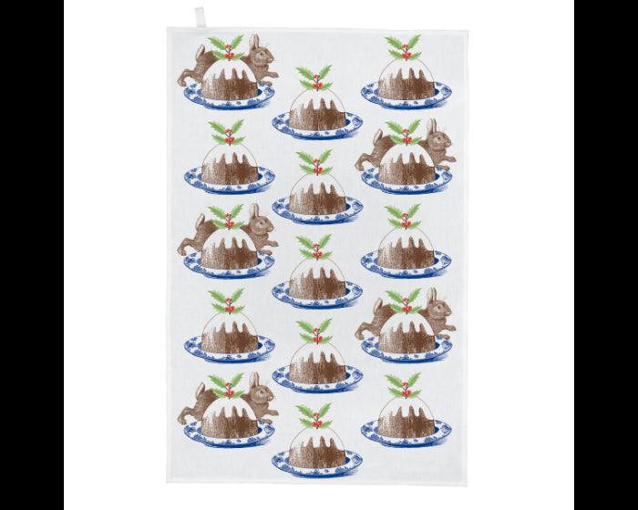 Thornback & Peel Christmas Pudding 100% Cotton Tea Towel