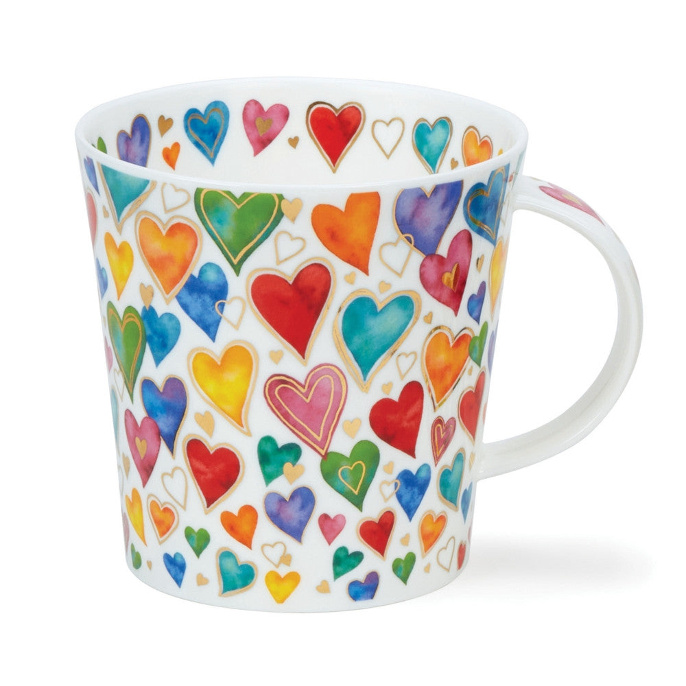 Dunoon Cairngorm Dazzle Fine bone china mug - hearts