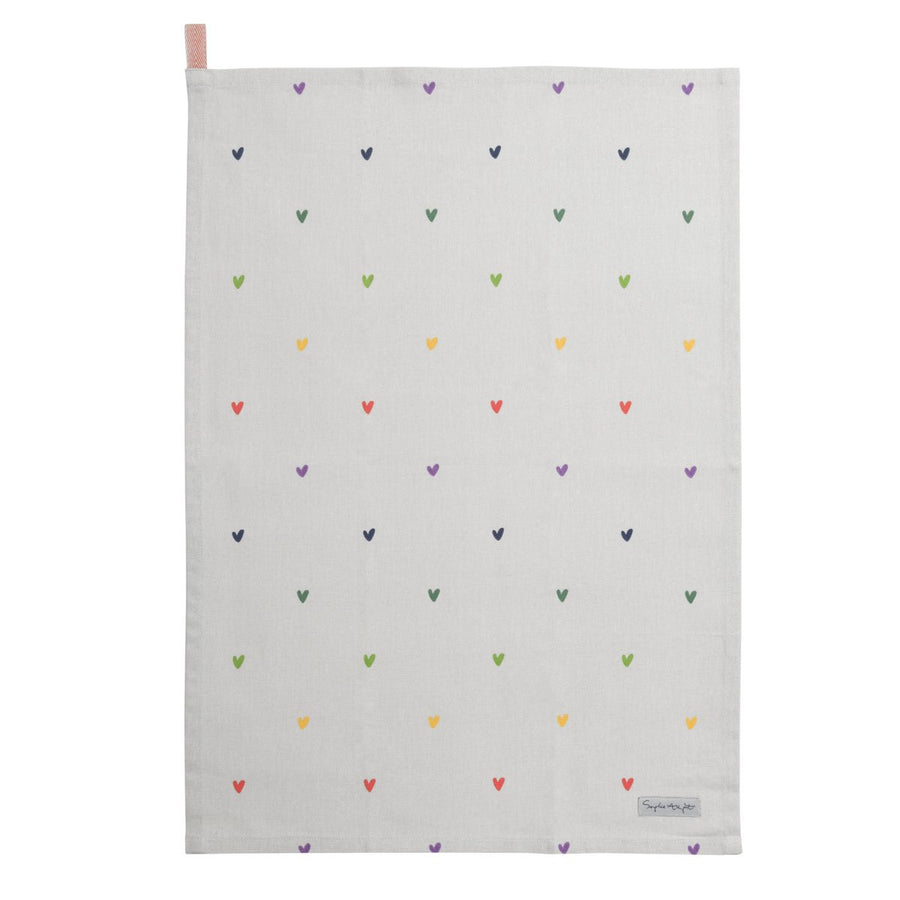 Hearts Multi-Colored Tea towel from Sophie Allport