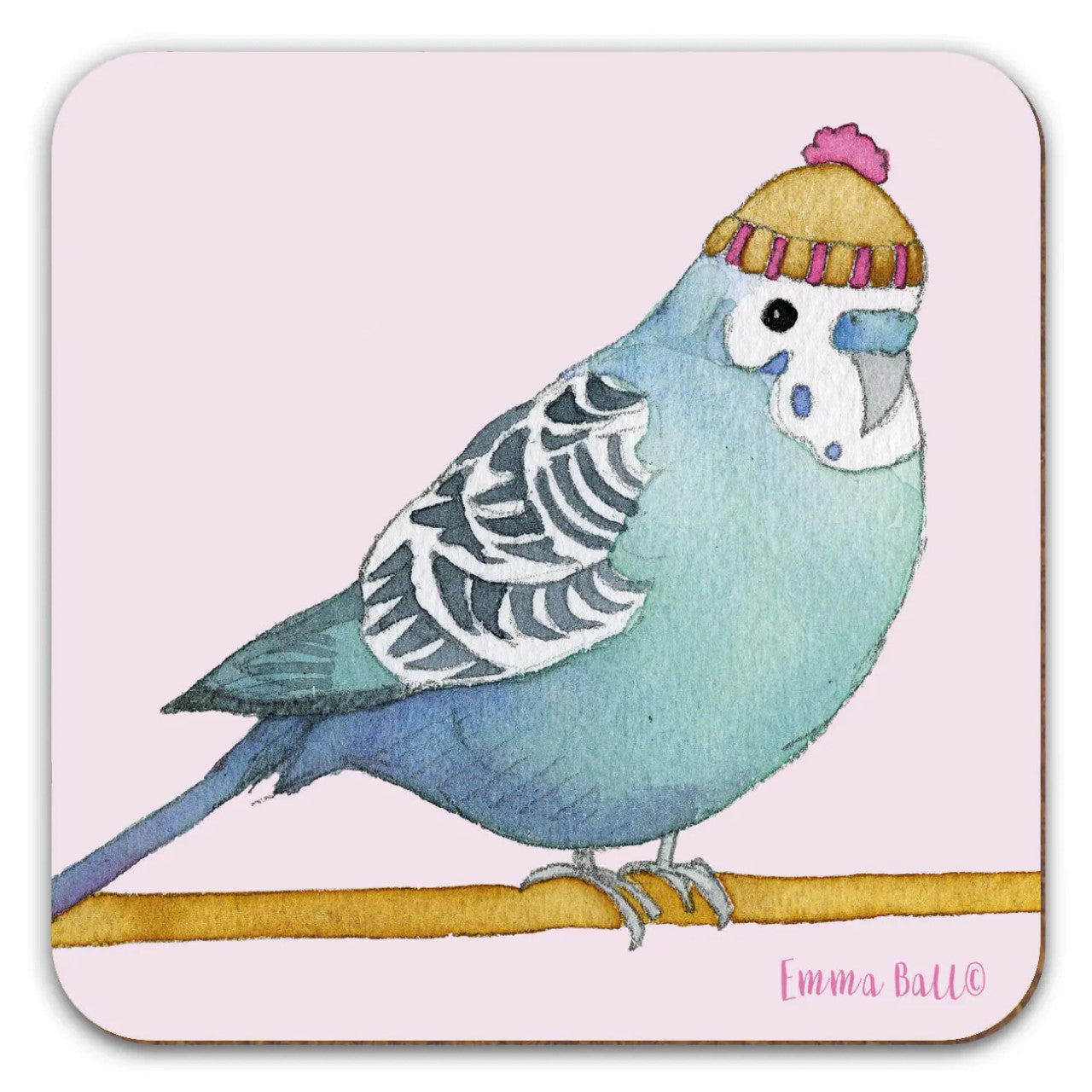 Budgie in a Beanie Coaster