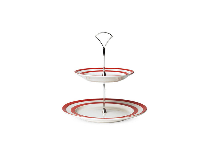 Cornishware Two-Tier Cake Stand - red