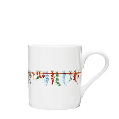 Christmas Stockings Coffee Bone China Mug by Jane Abbott