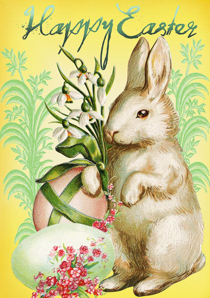 Rabbit and Snowdrops Easter card by Madame Treacle.