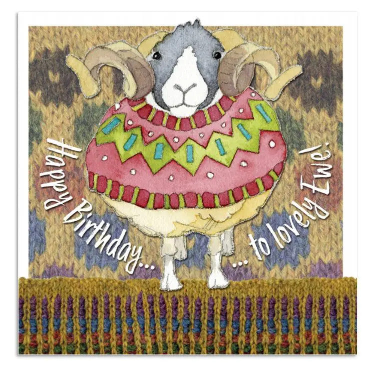 Woolly Sheep Birthday Lovely Ewe Greetings Card