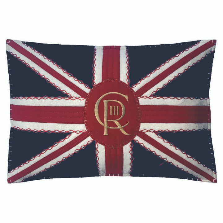 Jan Constantine Coronation Union Jack Insignia Pillow - Oval