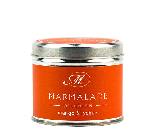 Mango & Lychee medium tin candle from Marmalade of London.