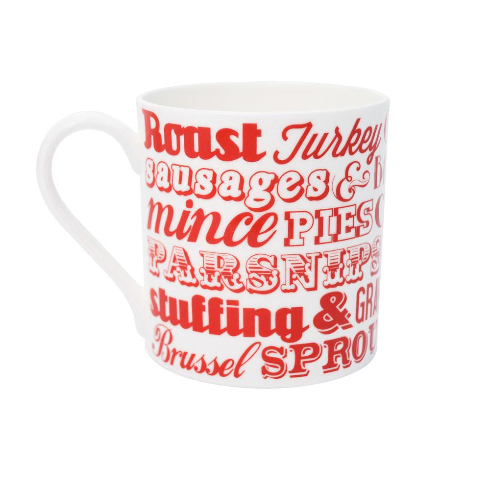 Bone china Christmas Dinner mug from Victoria Eggs.
