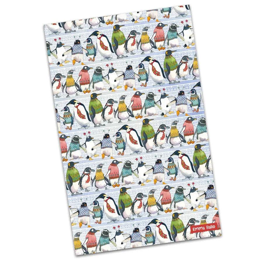 Penguins in Pullovers 100% Cotton Tea Towel from Emma Ball.
