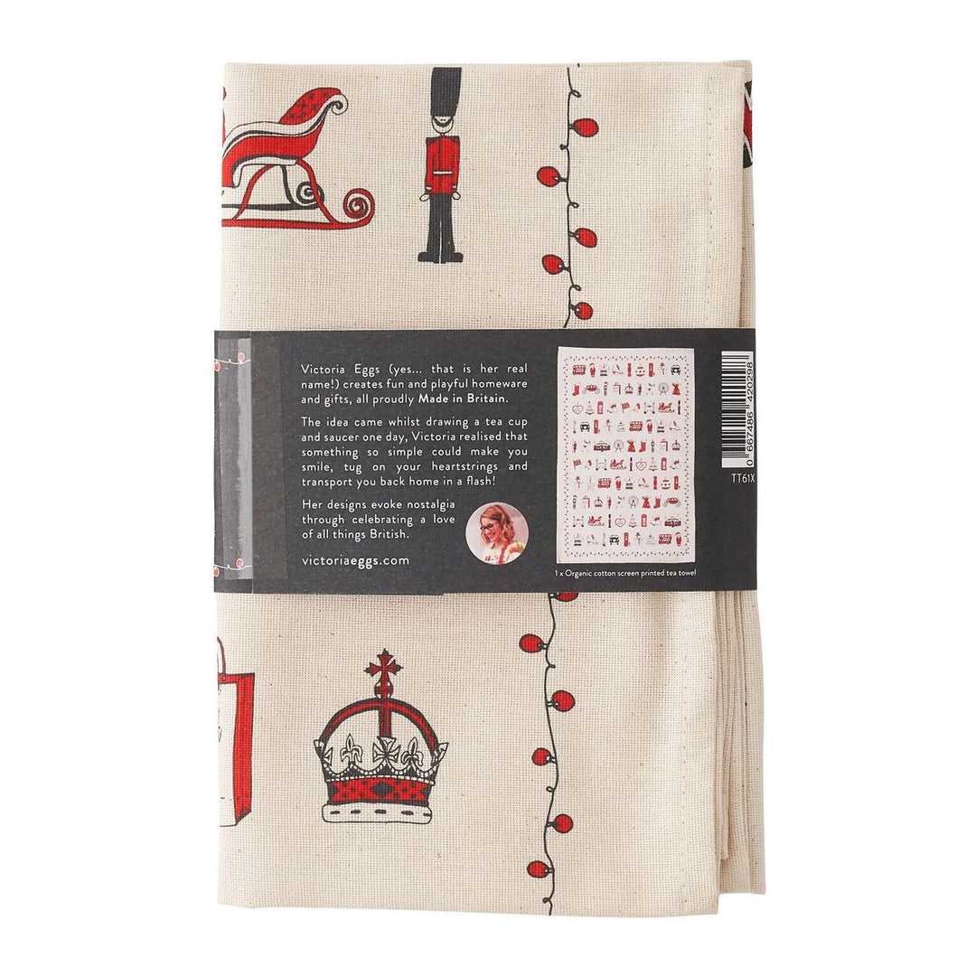 London Christmas cotton tea towel from Victoria Eggs.
