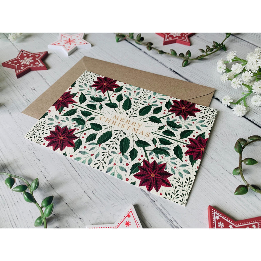 Botanical Christmas card by Becky Amelia.