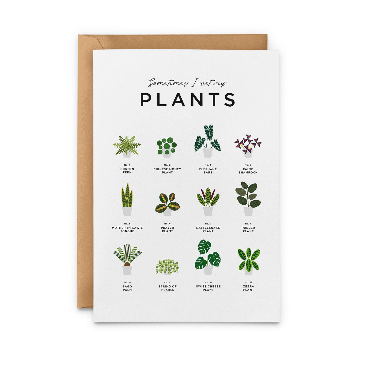 Sometimes I Wet my Plants Card from Everlong Print Co. Made in England.
