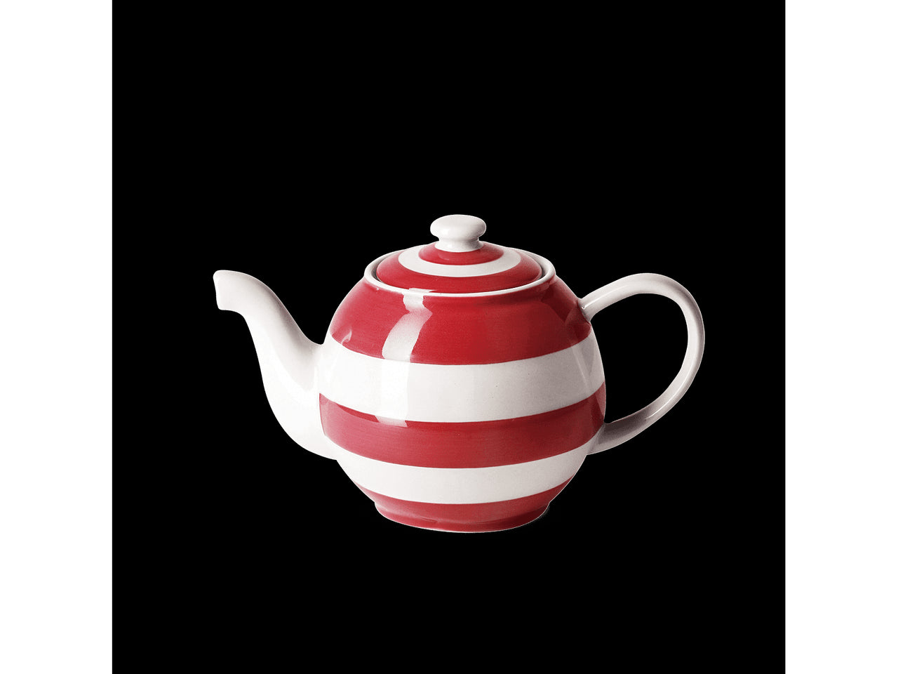 Cornishware Striped Small Betty Teapot - red