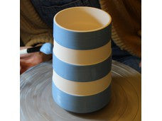 Cornishware Lighthouse Striped Medium Vase - blue
