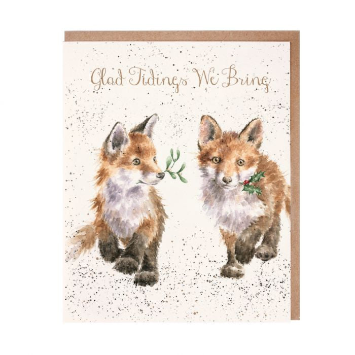 "Glad Tidings We Bring" Fox Christmas Greetings Card by Hannah Dale for Wrendale Designs